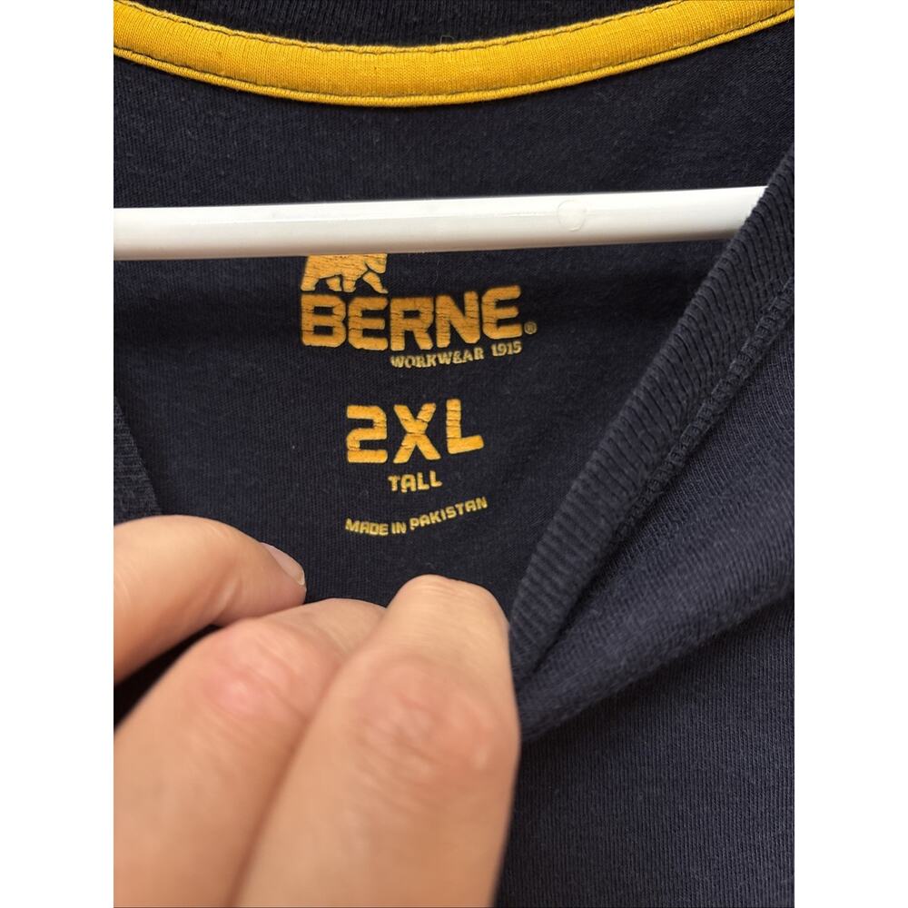 Berne Workwear Men’s Black 2XLT Black Tshirt - Picture 3 of 7